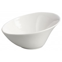 Winco WDP003-202 Ardesia Rimini Creamy White Porcelain Angled Bowl 8-1/4&quot;