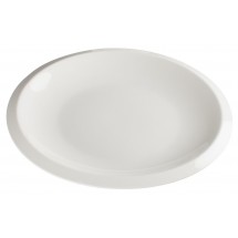 Winco WDP006-201 Ardesia Bergomi Creamy White Porcelain Round Platter 8&quot; Dia .