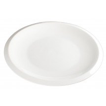 Winco WDP006-202 Ardesia Bergomi Creamy White Porcelain Round Platter 10-1/4&quot; Dia