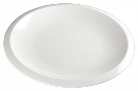 Winco WDP006-203 Ardesia Bergomi Creamy White Porcelain Round Platter 12-1/2"
