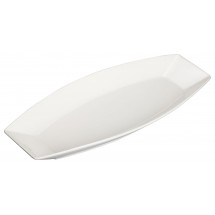 Winco WDP017-110 Ardesia Loures Porcelain Bright White Oval Plate 15-1/4&quot; x 6-1/2&quot;