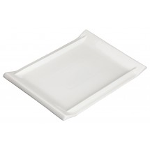 Winco WDP017-113 Ardesia Tallaro Porcelain Bright White Rectangular Platter 13-7/8&quot; x 9-1/4&quot;