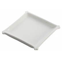 Winco WDP018-101 Ardesia Edessa Porcelain Bright White Square Dish 4-1/4&quot;