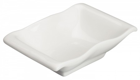 Winco WDP021-107 Ardesia Mescalore Porcelain Bright White Dish 5-1/4" x 3-7/8"