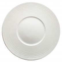 Winco WDP022-110 Ardesia Zendo Porcelain Bright White Round Plate 12-1/8&quot;