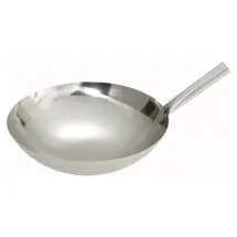 Winco WOK-14N Stainless Steel Chinese Wok with Riveted Joint Handle 14&quot;
