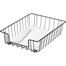 Wire Desk Tray Organizer, 1 Section, Letter Size Files, 10" x 14.13" x 3", Black