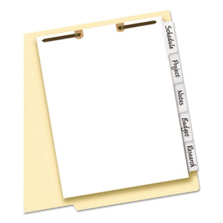 Write & Erase Tab Dividers for Classification Folders, Bottom Tab, 5-Tab, Letter