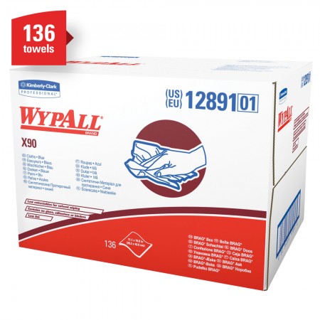 Wypall X90 Industrial All Purpose Wipers, 136 Wipers/Carton 