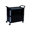 Rubbermaid Xtra 2-Shelf Black Equipment Cart, 300-lb Capacity